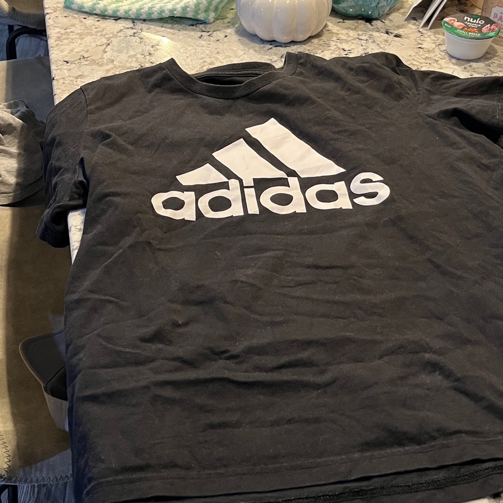Adidas Black Tee with White Emblem